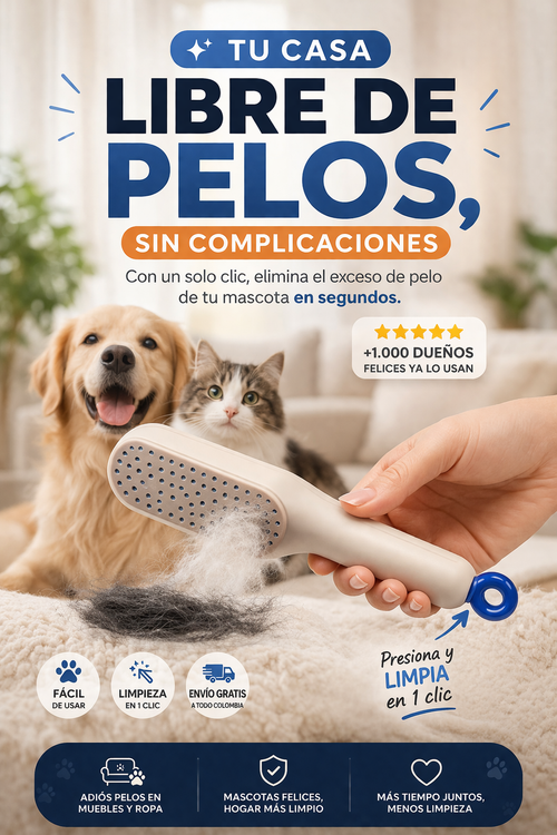 Cepillo autolimpiante para mascotas